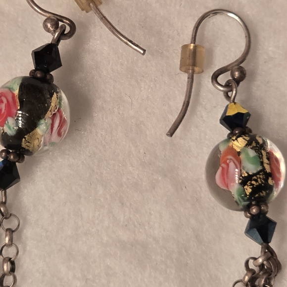 Ornate glass earrings - Picture 2 of 4